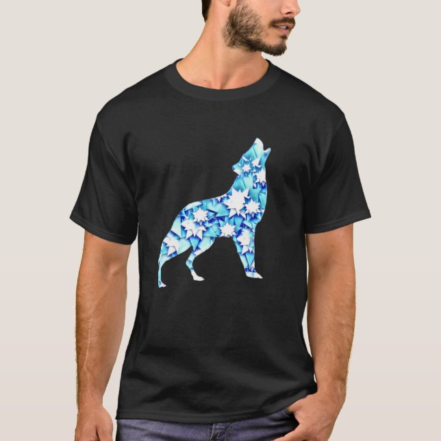 Camiseta Lobo abstracto asombroso (Anverso)