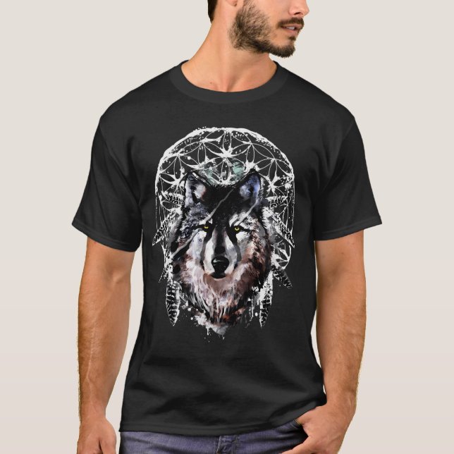 Camiseta Lobo acuarela (Anverso)