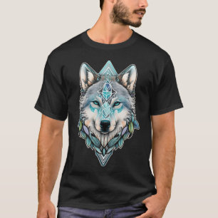 Camiseta Lobo Acuarela Yoga Mandala Animal Animal Salvaje v