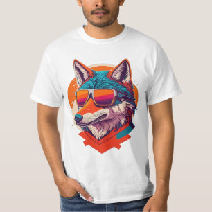 CAMISETA LOBO ADORABLE CON GAFAS DE SOL.