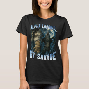 Camiseta Lobo Alfa cargando 67 por ciento salvaje lobos div