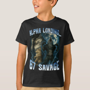 Camiseta Lobo Alfa cargando 67 por ciento salvaje lobos div