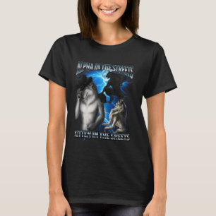 Camiseta Lobo Alfa Divertido Meme Kit de Calles Alfa Hojas