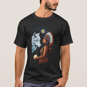 Camiseta Lobo Americano del Día de los Indios Nativos