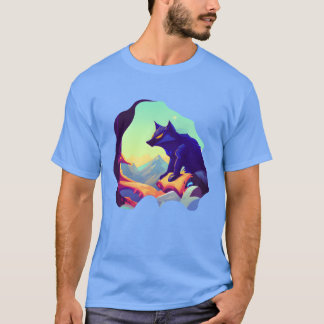 Camiseta lobo animal de fantasía vintage