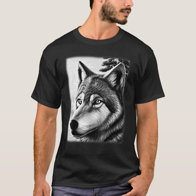 Camiseta Lobo animal de la selva del bosque de la letra dep (Anverso)