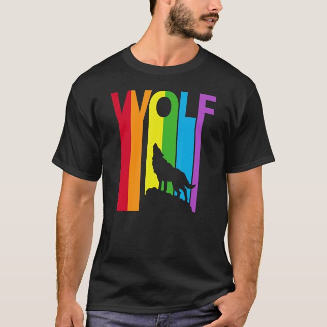 Camiseta Lobo arcoiris Animal salvaje (Anverso)