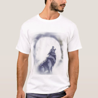 Camiseta Lobo aullador a la luz de la luna