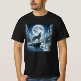 Camiseta Lobo Aullador En Invierno