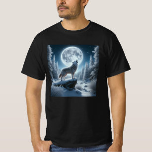 Camiseta Lobo Aullador En Invierno