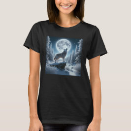Camiseta Lobo Aullador En Invierno