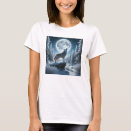 Camiseta Lobo Aullador En Invierno