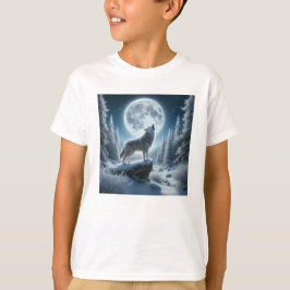 Camiseta Lobo Aullador En Invierno
