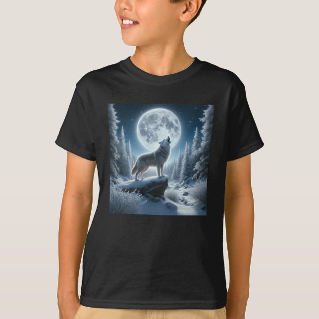 Camiseta Lobo Aullador En Invierno (Anverso)