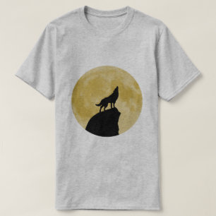 Camiseta Lobo aullando a la Luna