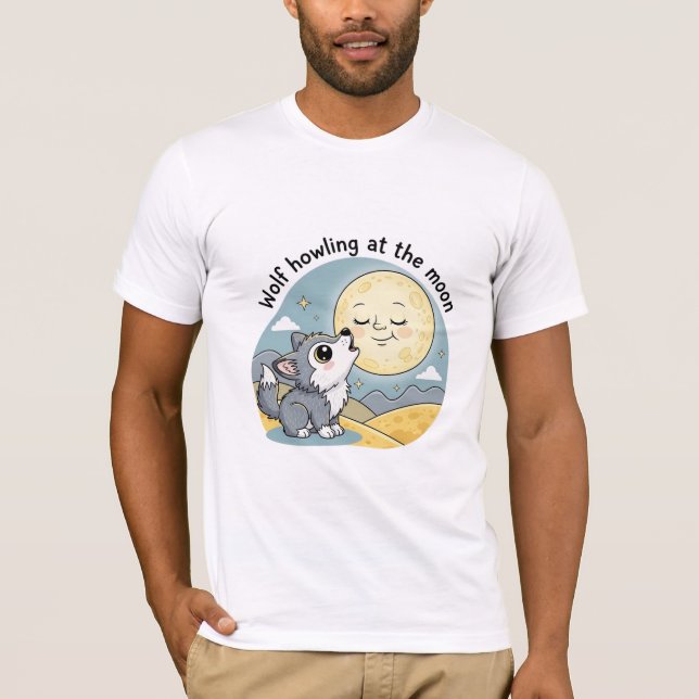 Camiseta Lobo aullando a la luna (Anverso)