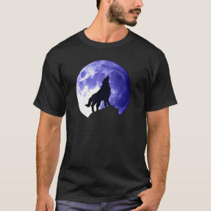 Camiseta Lobo aullando a la luna