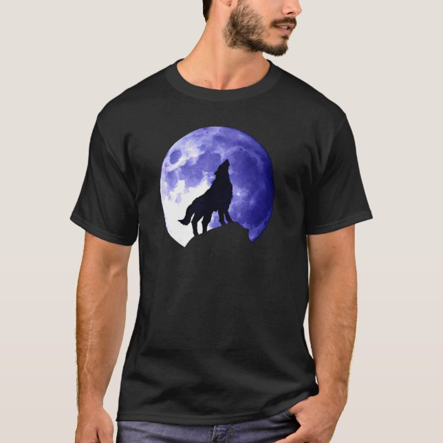 Camiseta Lobo aullando a la luna (Anverso)