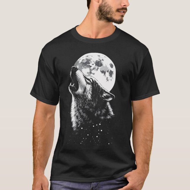Camiseta Lobo Aullando Luna Lobo (Anverso)