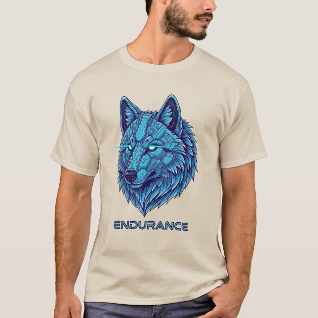 Camiseta Lobo Azul Futurista (Anverso)