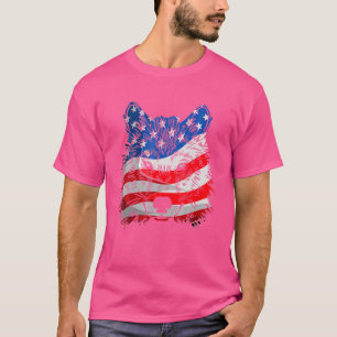 Camiseta Lobo Bandera Americana Usa 4 De Julio Hombres Muje