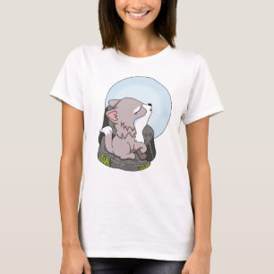 Camiseta Lobo Bebé Aullando a la Luna
