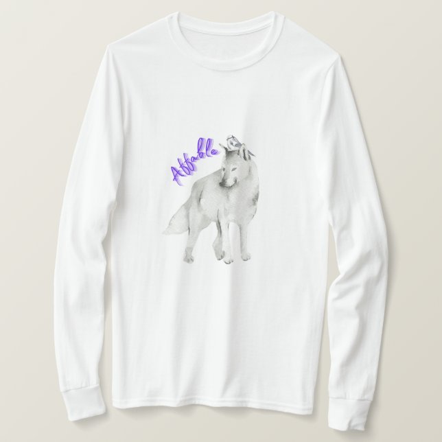 Camiseta Lobo blanco asequible (Anverso del diseño)
