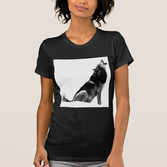 Camiseta Lobo blanco negro (Anverso)