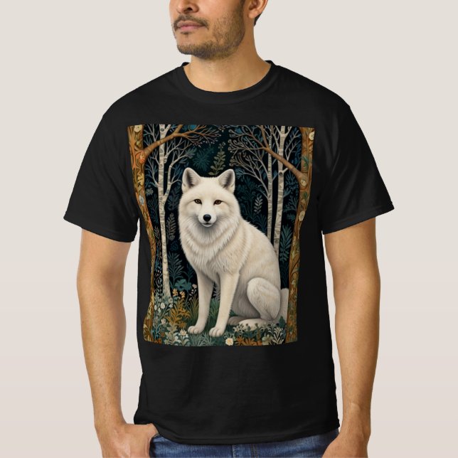 Camiseta Lobo blanco vintage boho bosque forestal (Anverso)