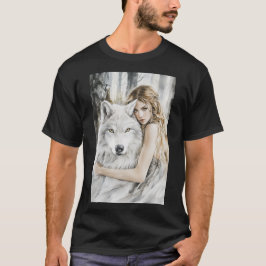 Camiseta Lobo blanco y Chica