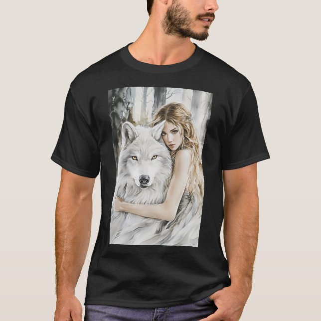 Camiseta Lobo blanco y Chica (Anverso)