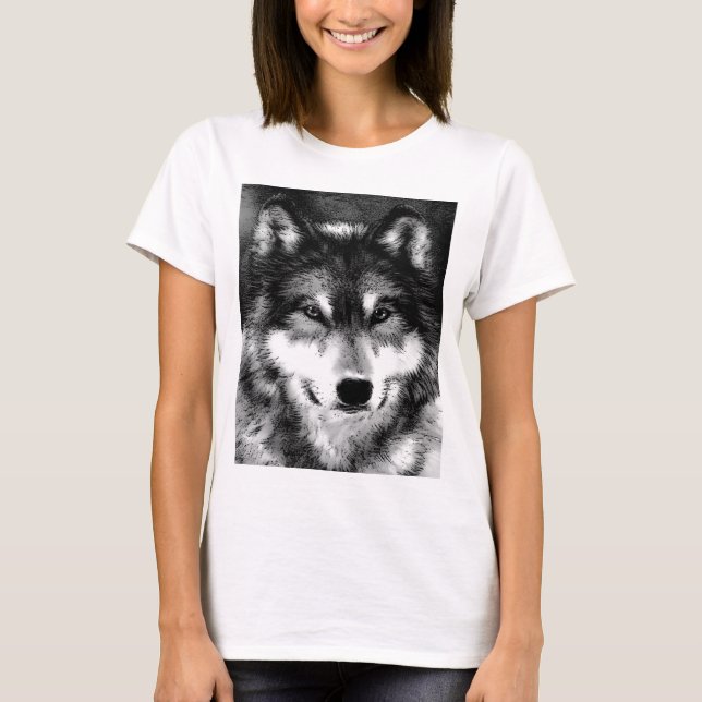 Camiseta Lobo blanco y negro (Anverso)