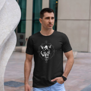 Camiseta Lobo Blanco Y Negro