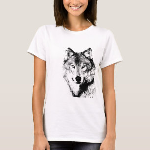 Camiseta Lobo blanco y negro
