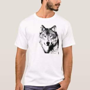 Camiseta Lobo blanco y negro