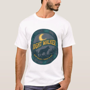 Camiseta Lobo Caminante Nocturno Vintage Wilderness