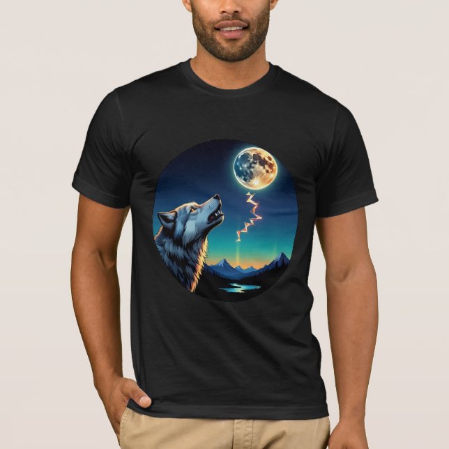 Camiseta Lobo Celestial – Poder de la Luz de la Luna (Anverso)