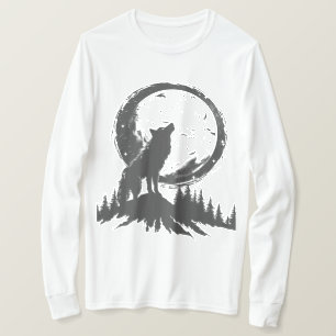 Camiseta Lobo Clásico Bajo la Luz de la Luna 