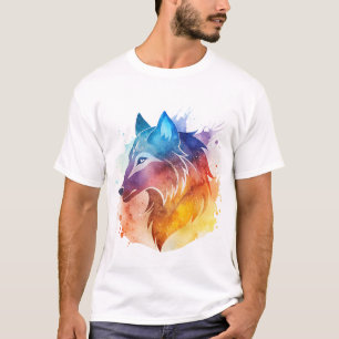 Camiseta lobo Color del agua de salpicadura