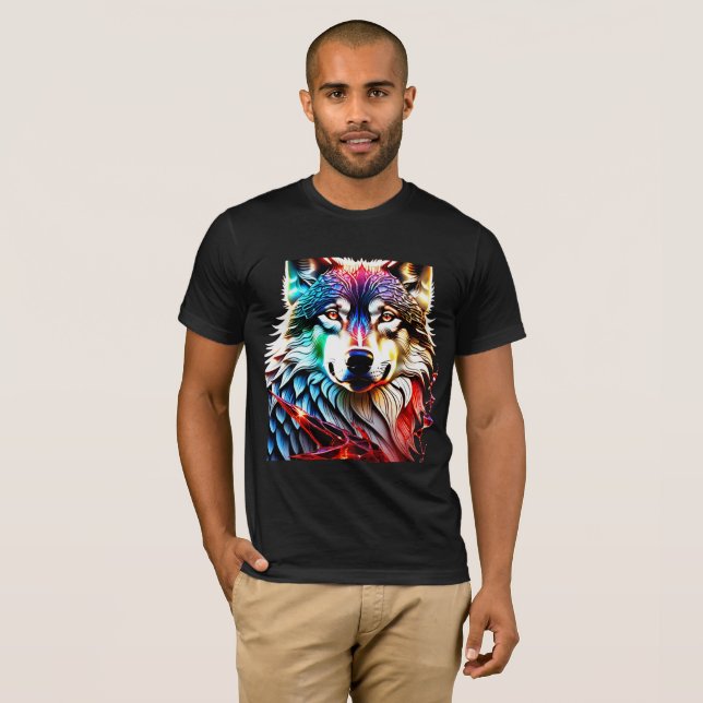 Camiseta Lobo colorido (Anverso completo)