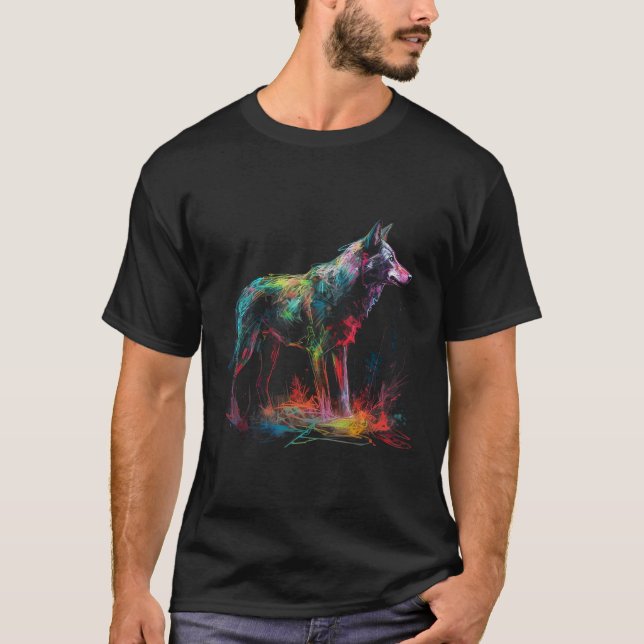 Camiseta Lobo colorido (Anverso)