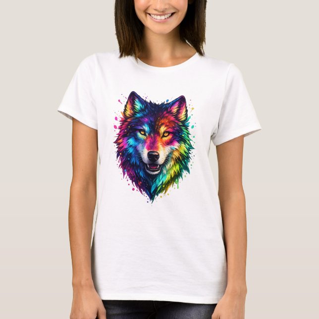 Camiseta Lobo Colorido (Anverso)