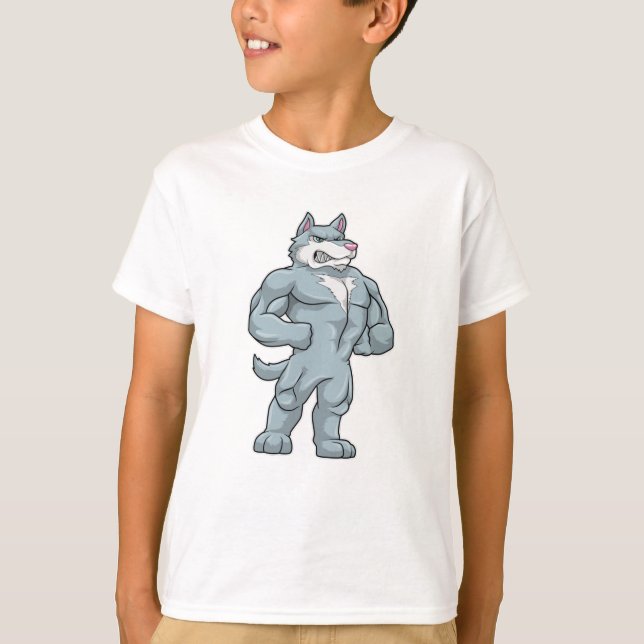 Camiseta Lobo como el caso de Bodybuilder (Anverso)