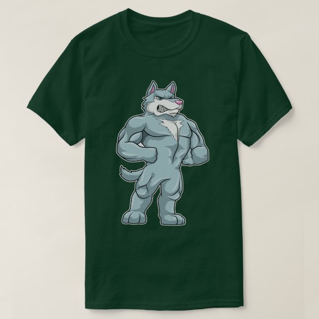 Camiseta Lobo como el caso de Bodybuilder (Diseño del anverso)