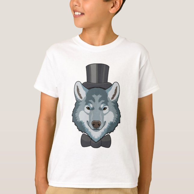 Camiseta Lobo como novio con lazo (Anverso)