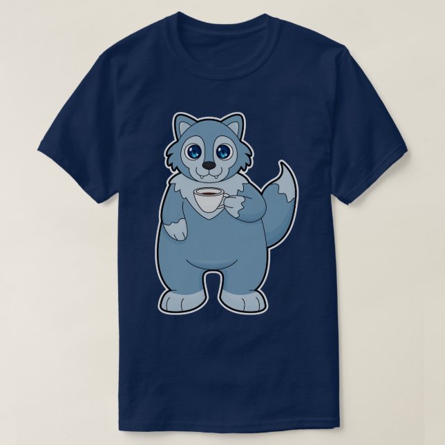 Camiseta Lobo con copa de café (Diseño del anverso)
