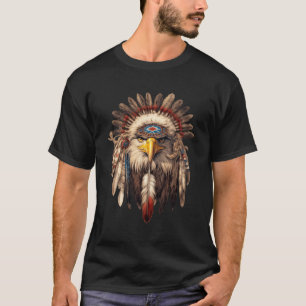 Camiseta Lobo con Esotétérico Joyas Indias Águila Motif Ani