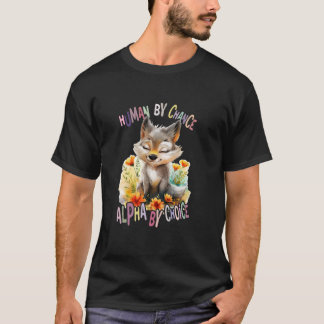 Camiseta lobo con flores lindos lobos luna animal alpha de