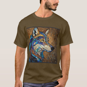 Camiseta Lobo con piezas de vidrio coloridas y vibrantes