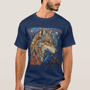 Camiseta Lobo con vibrantes piezas de vidrio colorido